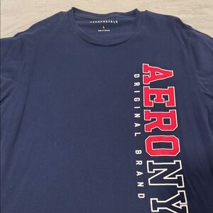 Aeropostale Navy and Red Graphic Tee